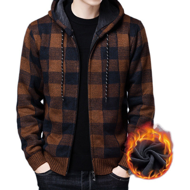 Herren Fleecejacke Kapuze Warm Isoliert Wärmejacke