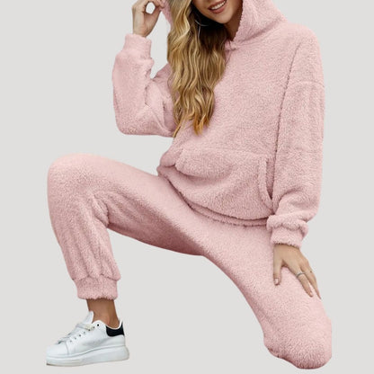 Damen Loungewear Set Frühling Cozy Kapuzen-Outfit