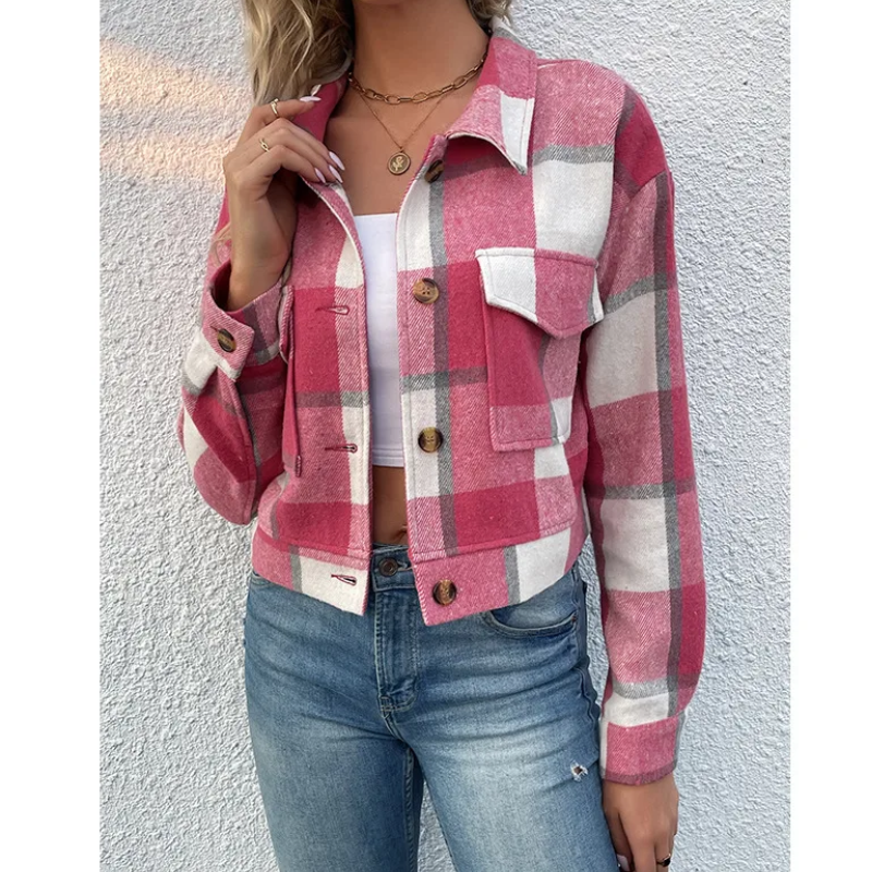Karierte Damenjacke Trendig Modern - BerlinGlamour