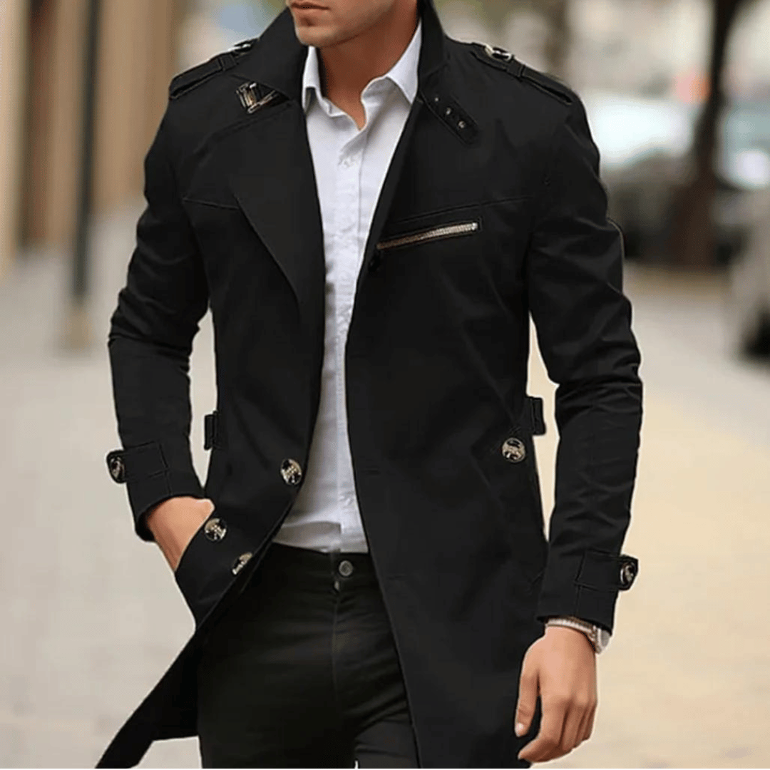 Klassischer Trenchcoat Herren Wasserabweisend Modern
