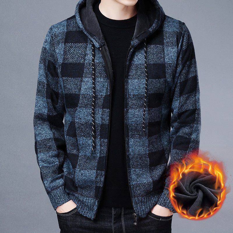 Herren Fleecejacke Kapuze Warm Isoliert Wärmejacke