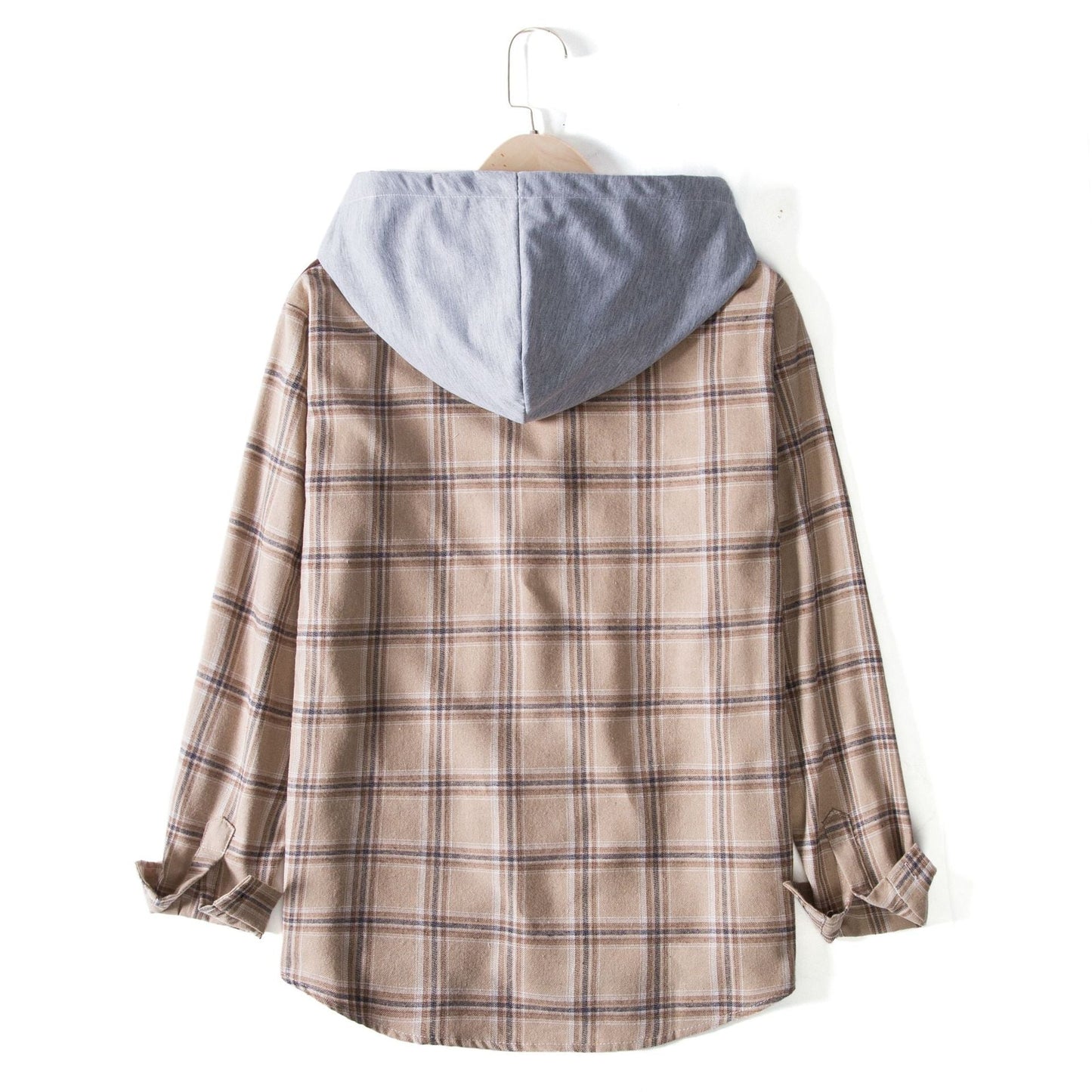Herren Flanellhemdjacke Kapuze Karomuster Modern - BerlinGlamour