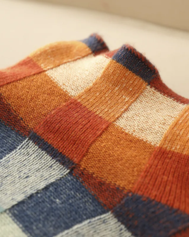 Kaschmir Rollkragenpullover Luxus Patchwork Warm