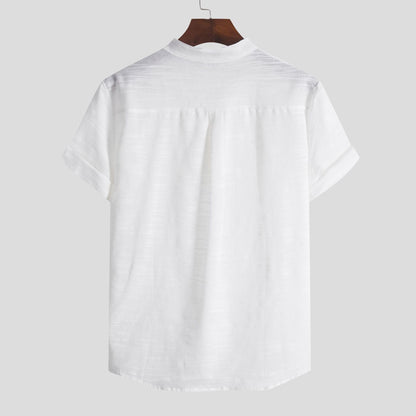 Herren Kurzarmhemd Henley Ausschnitt atmungsaktiv