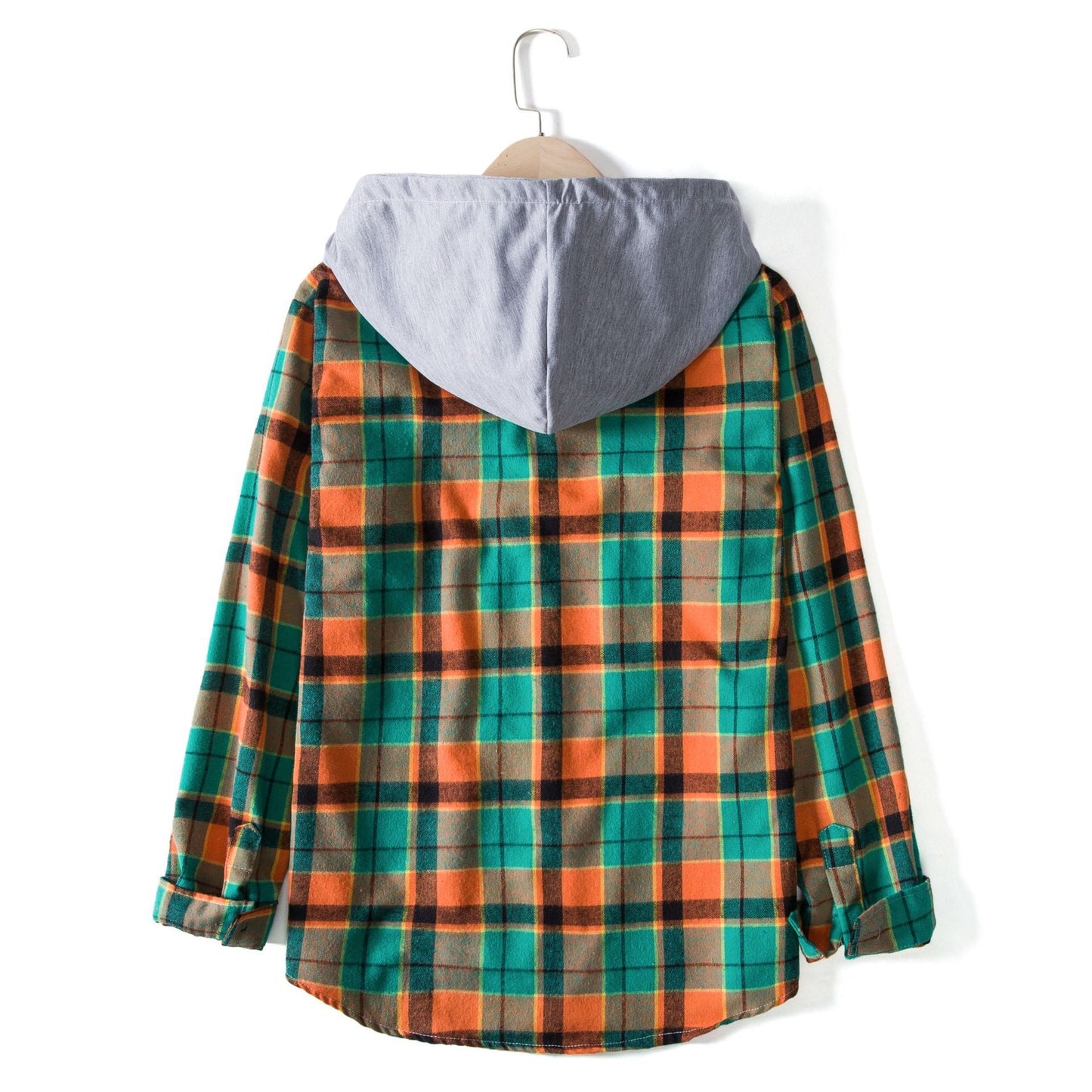 Herren Jacke Karo mit Kapuze Modern Casual