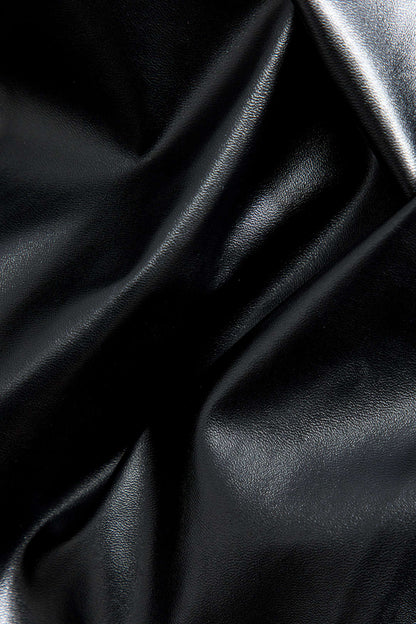 Kunstlederrock Damen Elegant Mittellang Wickelrock