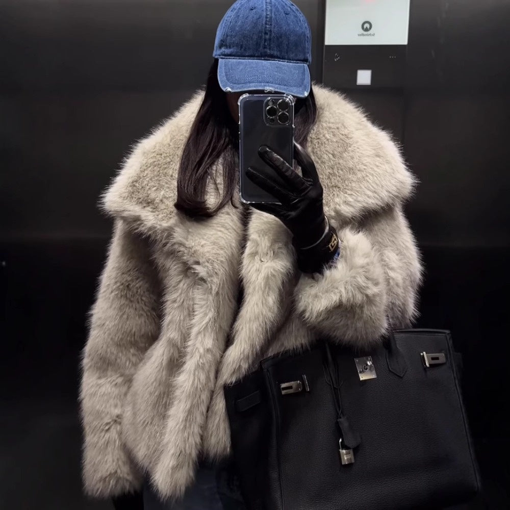 Damen Wintermantel Kunstfell Warm Modern - BerlinGlamour