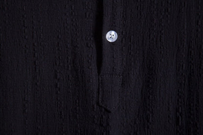 Herren Kurzarmhemd Henley Style Modern Strukturiert