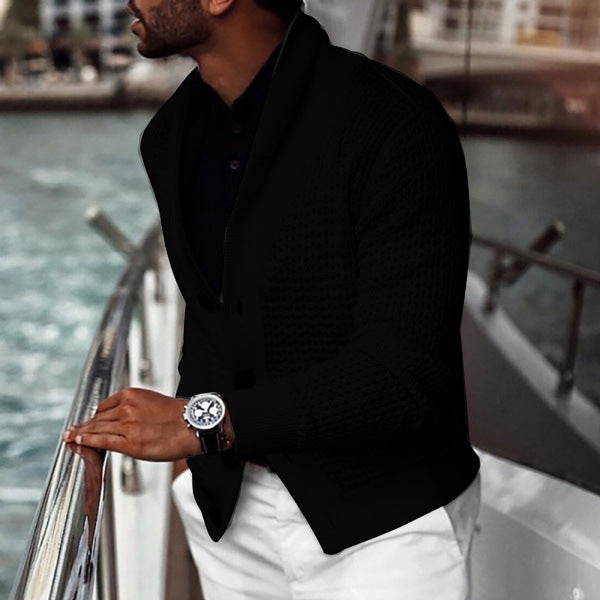 Herren Strickjacke Elegantes Design Schalkragen Modern