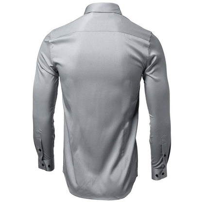 Herren Langarmhemd Atmungsaktiv Stretch Modern Elegant