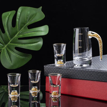 Luxus Trinkglas-Set Gold Handgefertigt Elegantes Design
