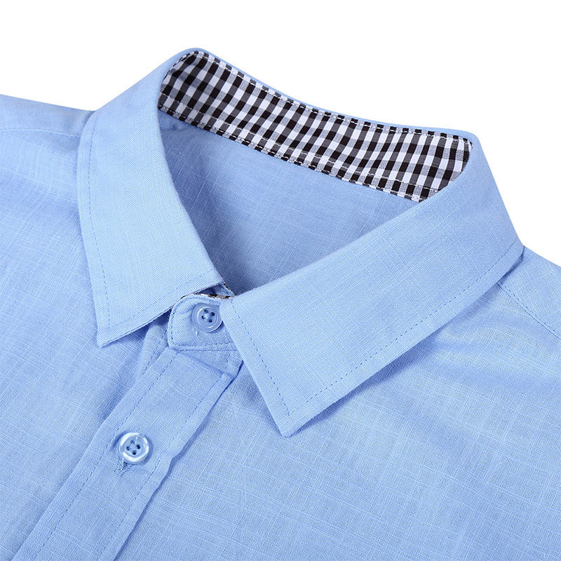 Herren Langarmhemd Elegantes Design Kontrastmanschetten