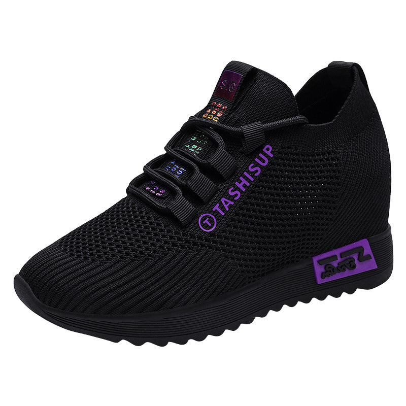 Damen Sneaker Hochschnitt Wedge Komfortschuhe atmungsaktiv