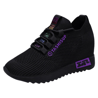 Damen Sneaker Hochschnitt Wedge Komfortschuhe atmungsaktiv