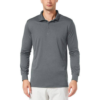 Herren Poloshirt Langarm Funktionelles Material Sportlich - BerlinGlamour