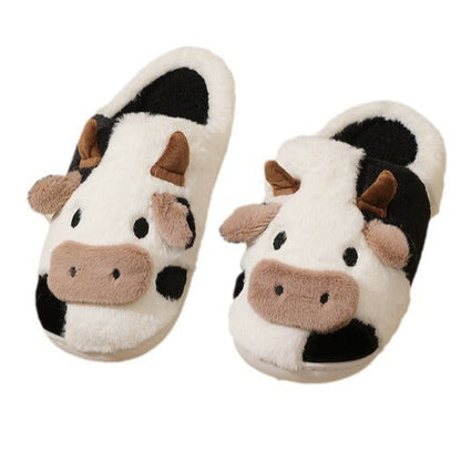 Damen Hausschuhe Kuhpantoffeln Warm Bequem