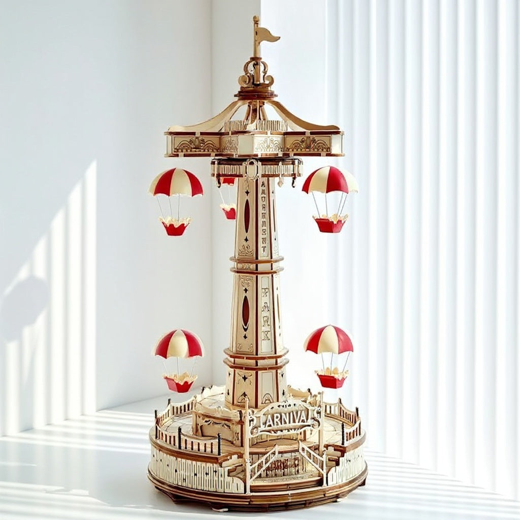 Holz 3D Puzzle DIY Turm Jahrmarkt Modell Bausatz