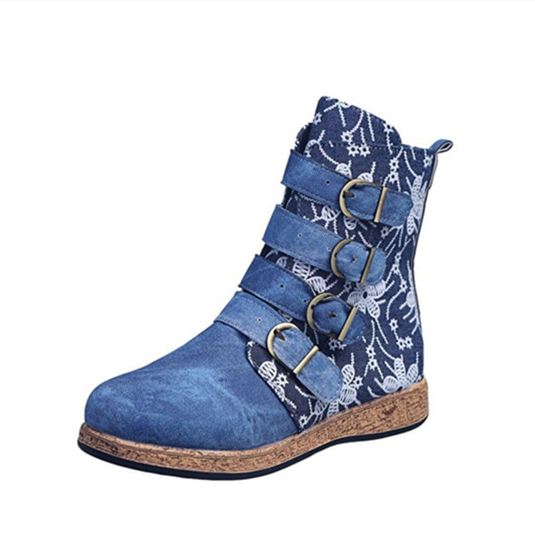 Damen Stiefeletten Modern mit bunten Verzierungen und weicher Sohle - BerlinGlamour