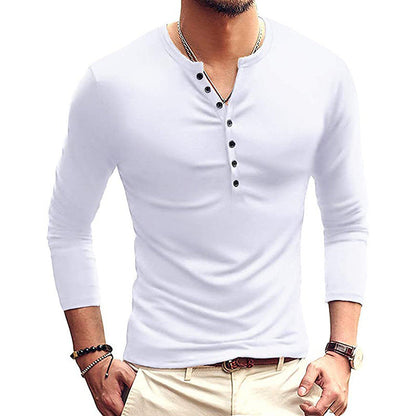 Herren Langarmshirt mit Knöpfen Modern Urban Style - BerlinGlamour