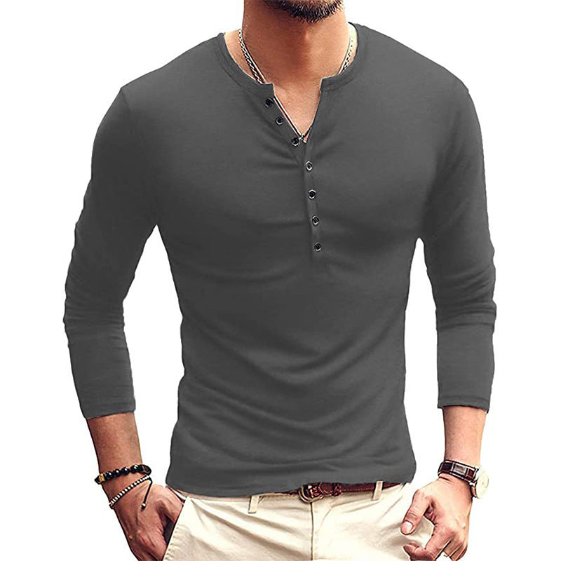 Herren Langarmshirt mit Knöpfen Modern Urban Style