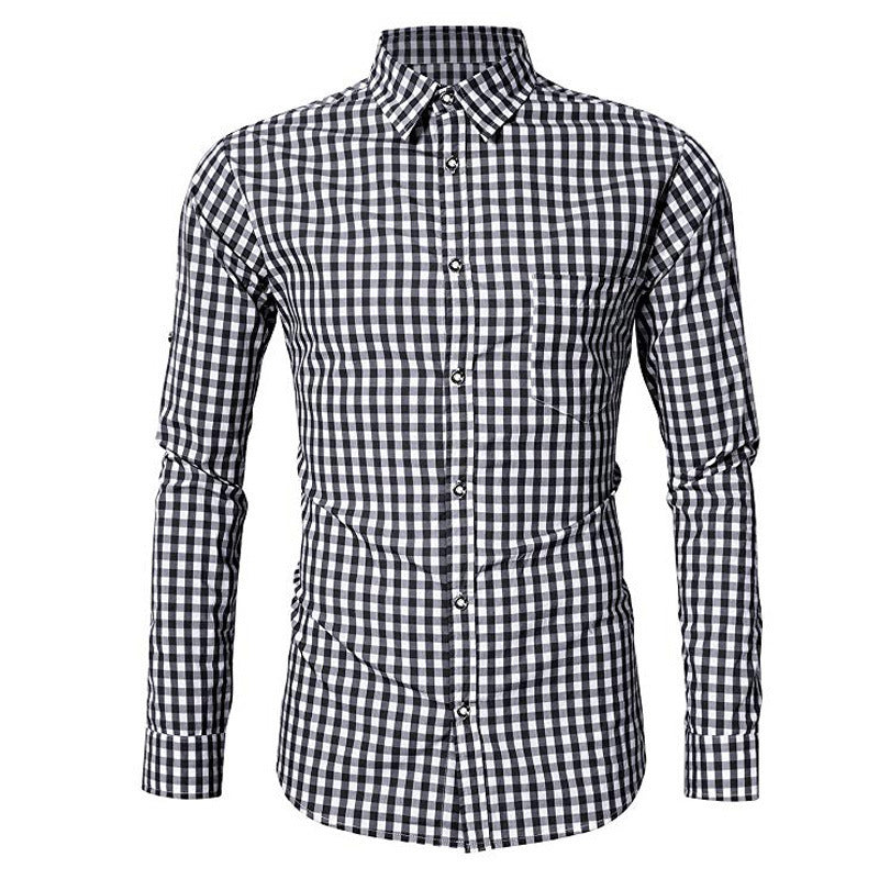 Herren Hemd Karierter Stilvoll Elegantes Businesshemd