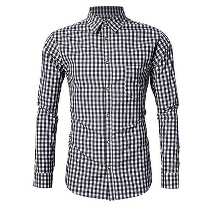 Herren Hemd Karierter Stilvoll Elegantes Businesshemd