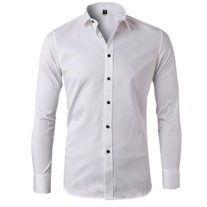 Herren Langarmhemd Atmungsaktiv Stretch Modern Elegant