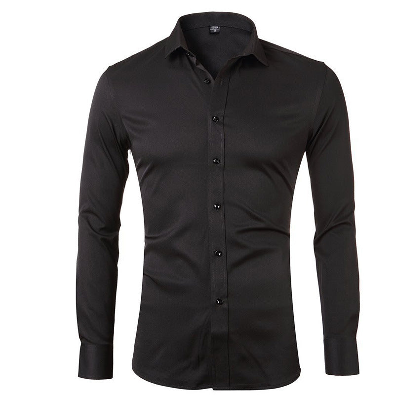 Herren Langarmhemd Atmungsaktiv Stretch Modern Elegant
