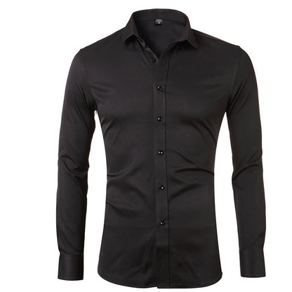 Herren Langarmhemd Atmungsaktiv Stretch Modern Elegant