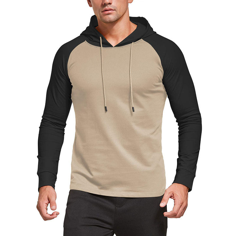 Herren Hoodie Lässig Kontrast Ärmel Modern