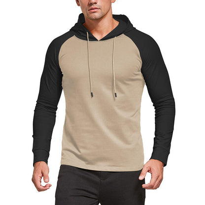 Herren Hoodie Lässig Kontrast Ärmel Modern