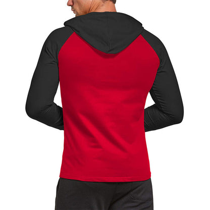 Herren Hoodie Lässig Kontrast Ärmel Modern