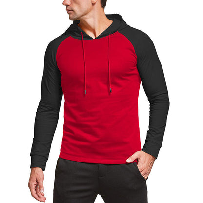 Herren Hoodie Lässig Kontrast Ärmel Modern