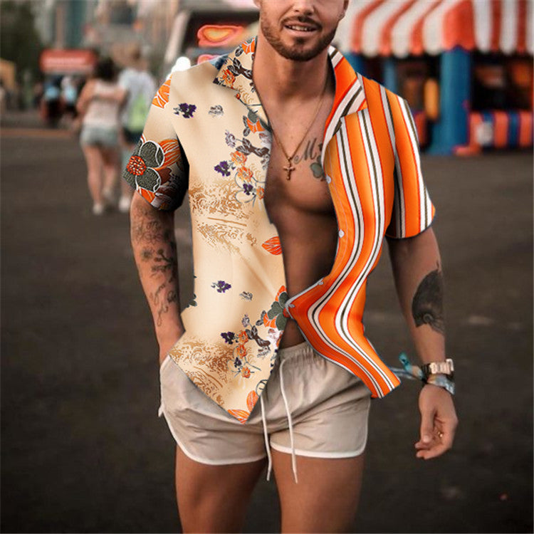 Herren Freizeitshirt Kurzarm mit maritimem Druck Berlin Style - BerlinGlamour