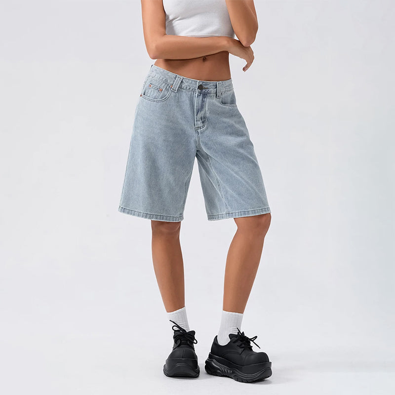 Damen Bermuda Shorts Loose Fit Jeans Bequem - BerlinGlamour