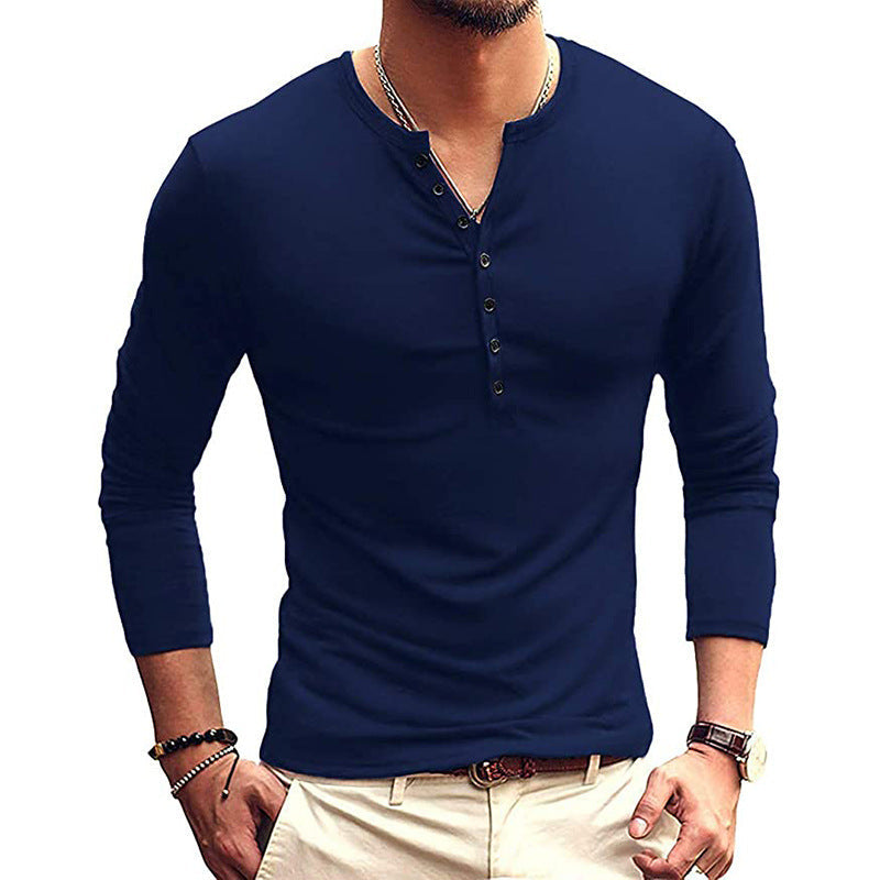 Herren Langarmshirt mit Knöpfen Modern Urban Style