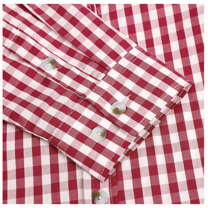 Herren Langarmhemd Karomuster Modern Schnitt