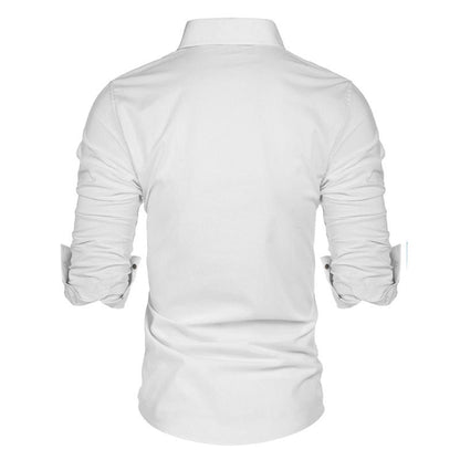 Herren Langarmhemd mit Henley-Ausschnitt Modern Slimfit