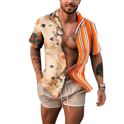 Herren Freizeitshirt Kurzarm mit maritimem Druck Berlin Style