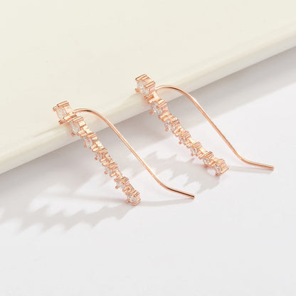 Sterling Silber Ohrring Glänzender Zirkon Elegante Ohrringe - BerlinGlamour