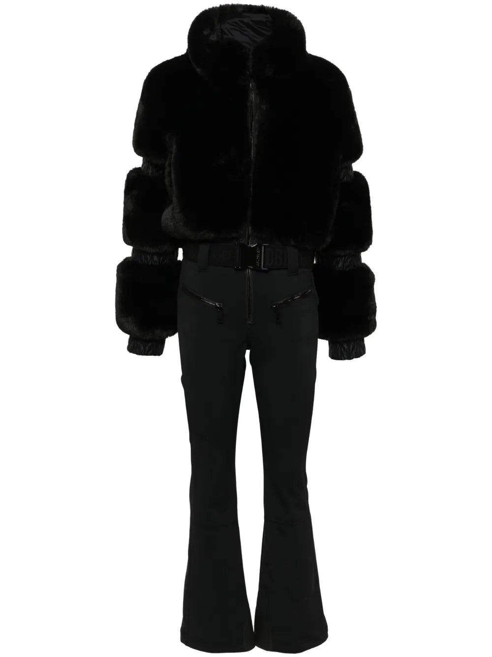 Ski-Jumpsuit Damen Luxus Kunstfell Taillenschnitt