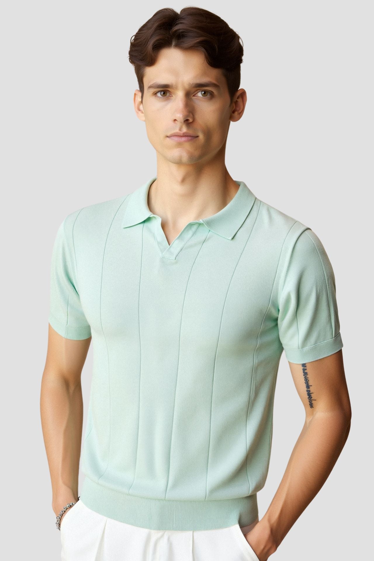 Mintgrünes Poloshirt Retro Style