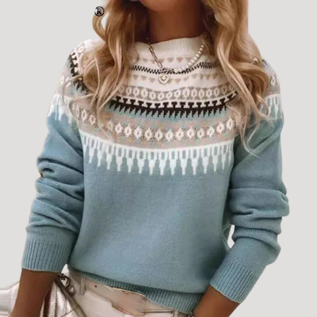Damen Pullover Strick Fair-Isle Frühling Trendy