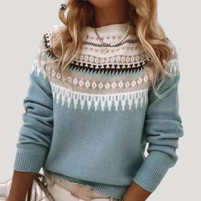 Damen Pullover Strick Fair-Isle Frühling Trendy
