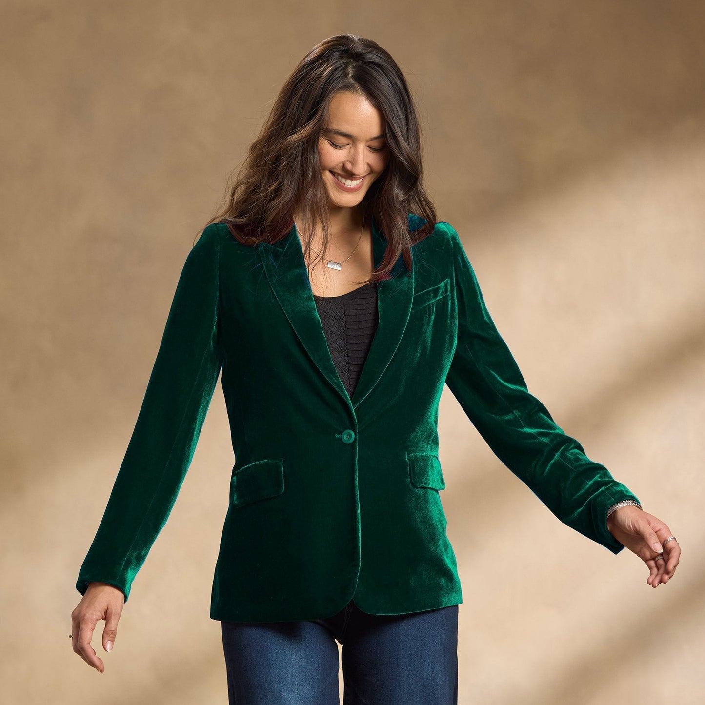 Herbstjacke Damen Samtjacke Gestickt Modern