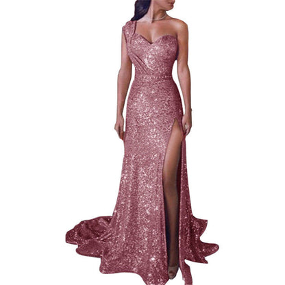BerlinGlamour asymmetrisches ärmelloses Bronzing-Wickelkleid