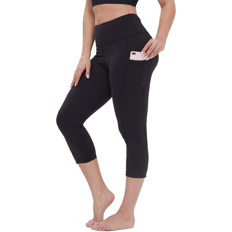 Kniehohe Stretch Leggings Capri Länge Damen