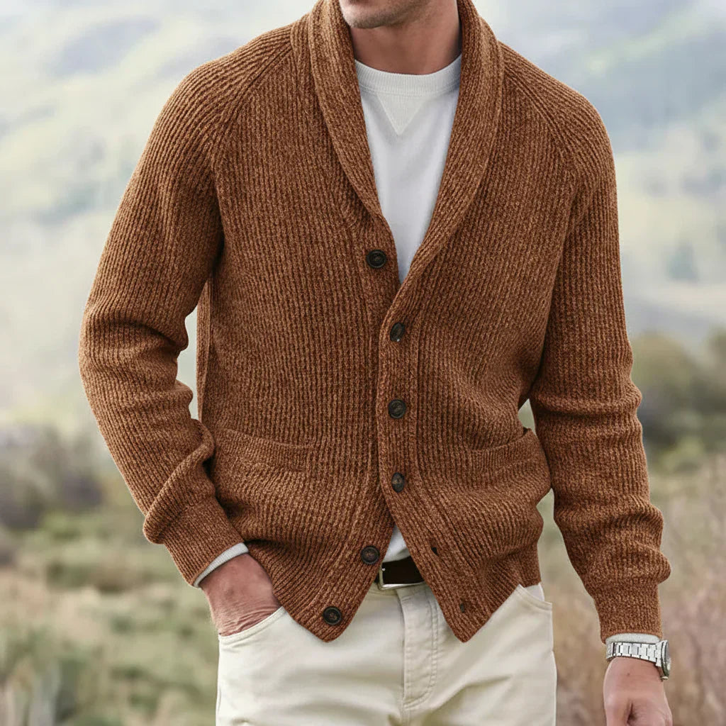 Herren Strickjacke FrühjahrSchalKragen Bequem