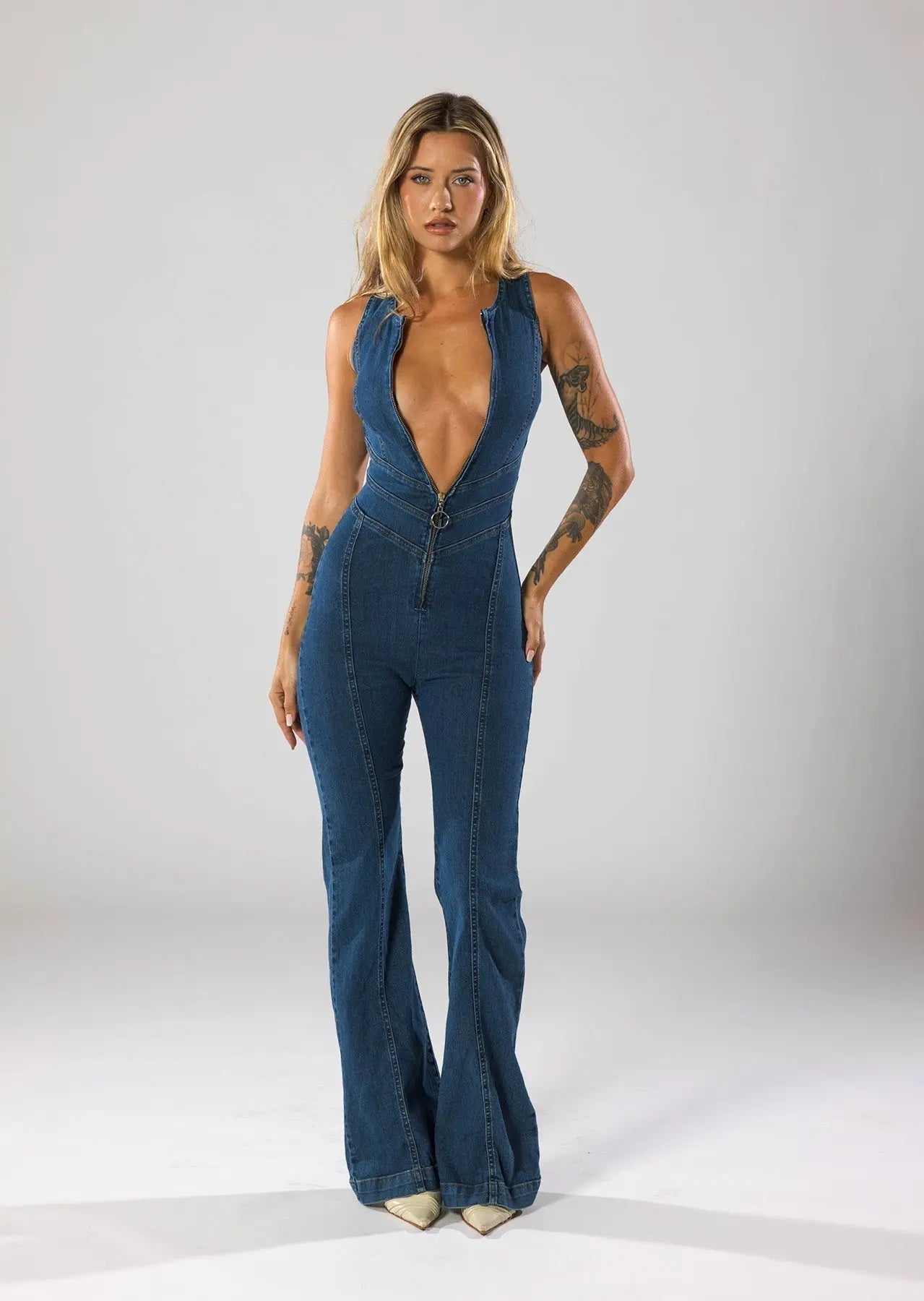 Blauer Denim Jumpsuit Damen - BerlinGlamour