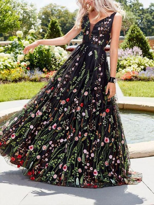 Hannah Kleid mit Blumen Stickerei